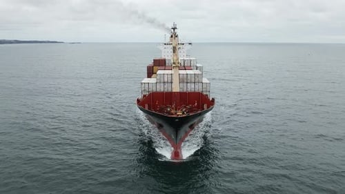 Aerial View Container Ship Shipping or Transportation Concept Background