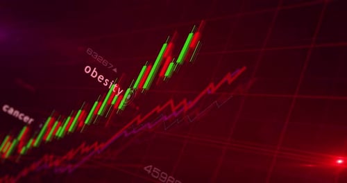 Animated 3D Medical Data Chart with Disease Trends