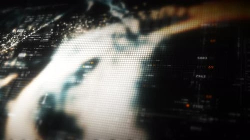 Futuristic Digital Grid Data Flow Opener