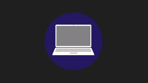 Flat Design Laptop Icon Reveal