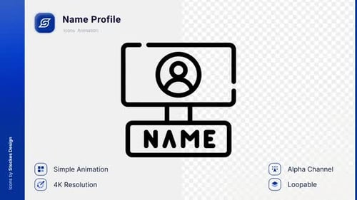 Animated Line Art Name Profile Icon