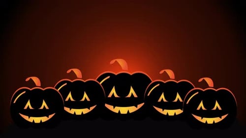 Animated Halloween Jack-o'-Lanterns Pulsating Light Loop