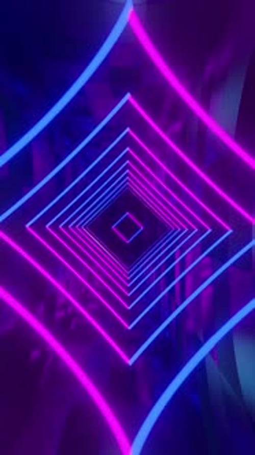 Bright Neon Psychedelic Vertical Tunnel