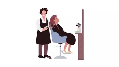 Animierter Haarschnitt in Salonfiguren