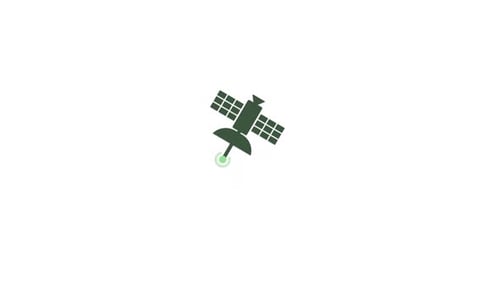 Flat Design Satellite Icon Animation with Signal