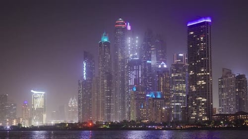 Nighttime view of The Tallest Block, Dubai Marina, Dubai