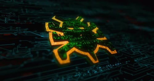 Concept numérique de symbole d'attaque numérique contre un ver de cybersécurité