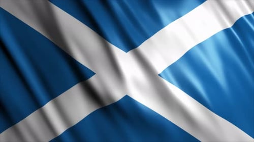 Realistic Waving Flag of Scotland Seamless Loop Background