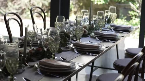 Elegant Table Setting for Wedding Reception, Day