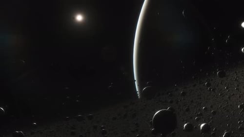 Cinematic Animation of Saturn's Rings Made of Rocks Dust and Ice