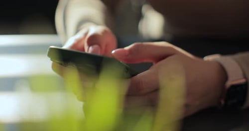 Hands Using Smartphone Technology Communication