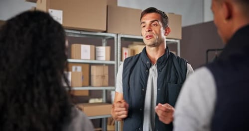 Team Meeting at Warehouse