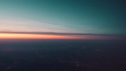 Sunrise over City Aerial