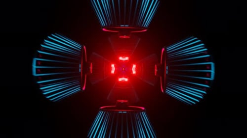 Rhythmic Neon Pulses Create a Dynamic Disco Pattern in a Mesmerizing VJ Loop