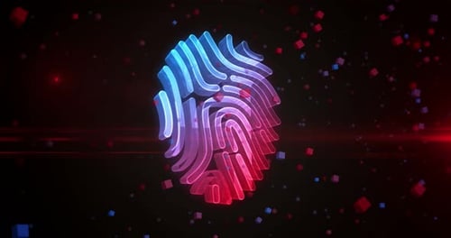 Fingerprint biometric identification symbol loop digital concept