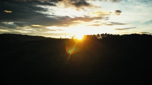 Flight Heavenly Beautiful Sunny Cloudy Landscape Amazing Beautiful of Golden Fluffy Clouds Moving