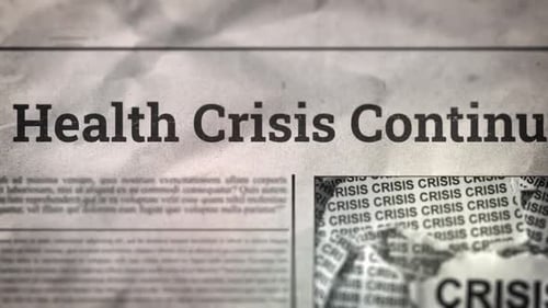 Health Crisis Continues Title On Digital Newspaper