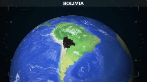 Digital Earth Globe Zoom and Country Highlight Animation