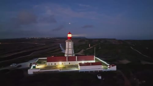 Lighthouse on Cabo Espichel Cape Espichel on Atlantic Ocean