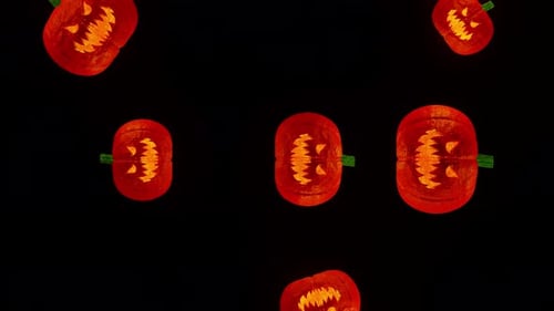 Animated Falling Halloween Jack-o'-Lanterns Seamless Loop