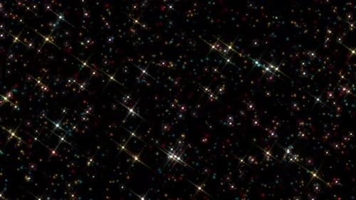 Luxury Colorful Glitter Particles Stars Looping Background