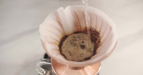 Barista Making Latte Art in Specialty Coffee Shop