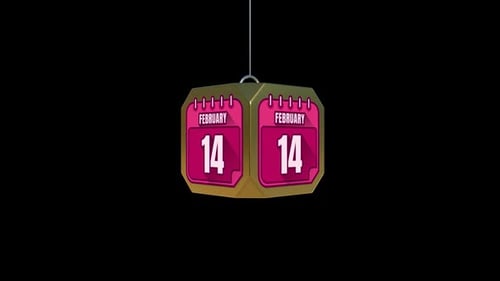 Stylized February 14 Calendar Hanging Animation