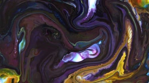 Abstract Swirling Pigment Background with Vibrant Colors