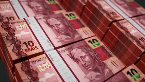 Brazil Real money banknotes pack seamless loop