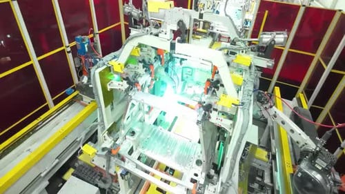 Automated Machinery Welding Car Chassis in Factory