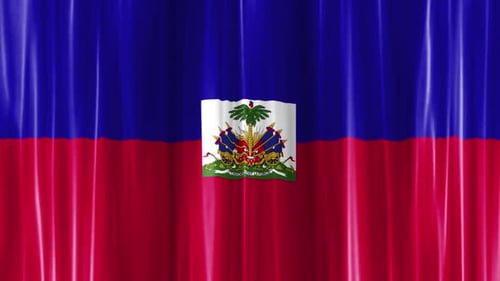 Haiti National Flag Waving Curtain Loop Animation