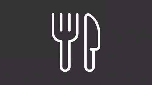 Minimalist Fork and Knife Icon Animation