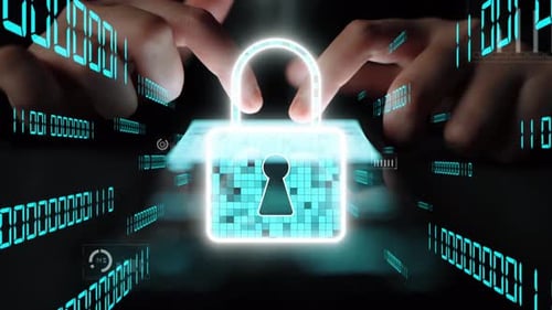 Digital Security Concept with Visual Lock Symbolizing Data Protection, Technology, and cyber securit