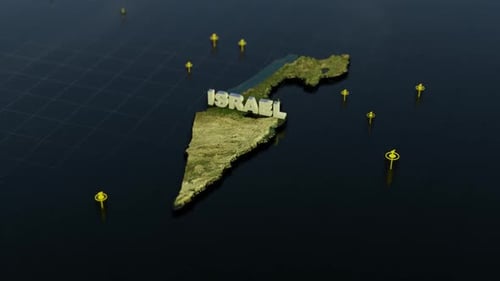 Animated 3D Map of Israel with Location Markers