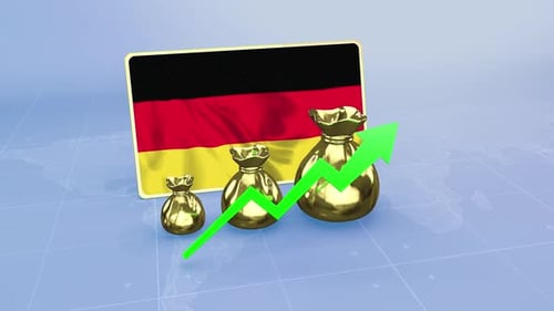 Germany Economy Growth with Rising Green Arrow Financial Economic Data Infographics