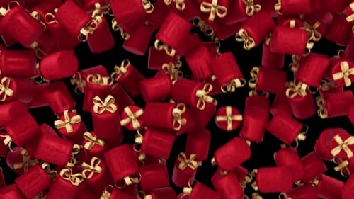 Falling Red Gift Boxes Celebration Background Loop