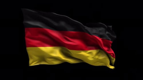 Die Flagge Deutschlands weht im Wind