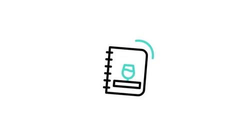 Animated Flat Design Cocktail Recipe Book Icon