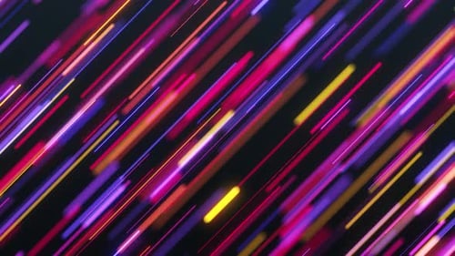 Abstract Neon Glowing Lines Background Animation