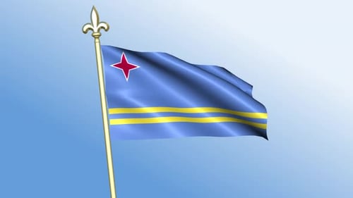 Aruba Flag Waving Loop Animation