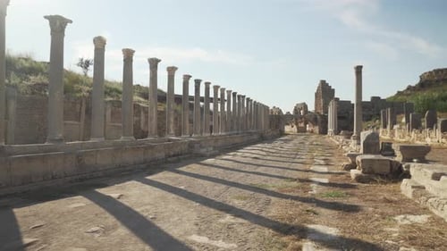 Scenic colonnade in Perge (Perga) at Antalya Province, Turkey