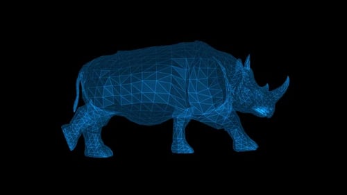 Polygonales 3-D-Modell eines Nashorns