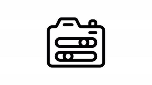 Animated Camera Icon Settings Adjustment Motion Graphic