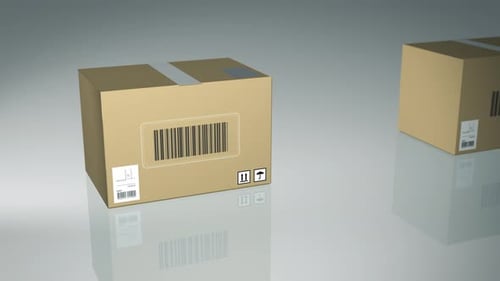 Digital Scan of Shipping Package Barcode Animation