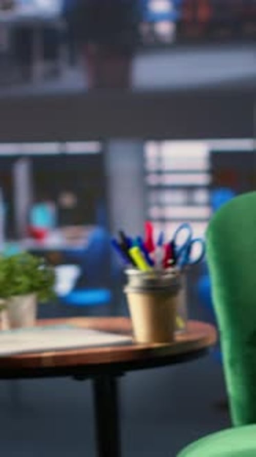 Vertical Video Empty Boardroom Space Within an Enterprise Designed for Productivity