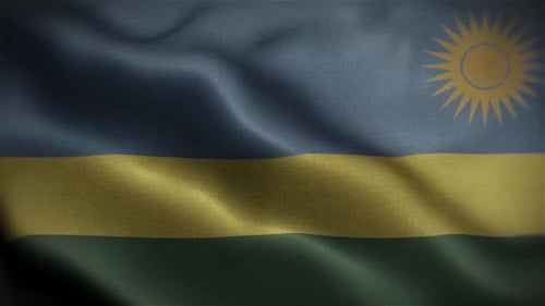 Waving Flag of Rwanda Animation