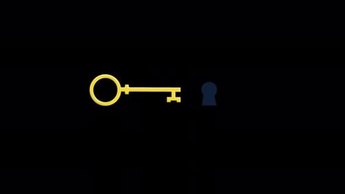 Animated Key and Key Hole Video - Transparent