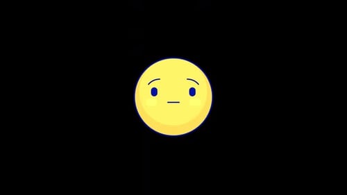 Animated Yellow Emoji Changing to Worried Expression