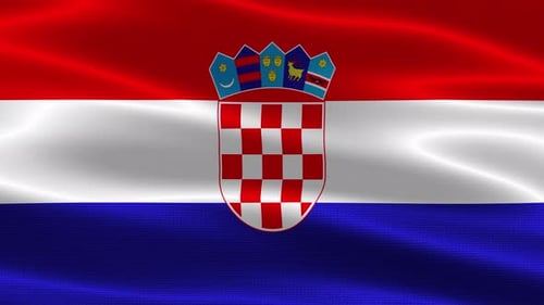 Waving Flag of Croatia Realistic Fabric Loop