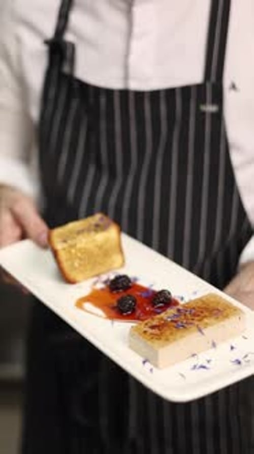 The chef cooks delicious dishes in the restaurant